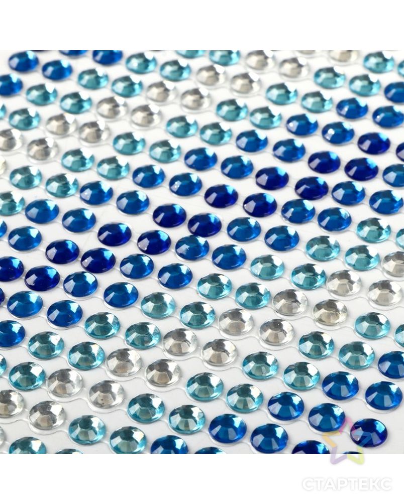 Наклейка пластик стразы "Градиент сине-голубого" 30х10,5 см арт. СМЛ-15869-1-СМЛ3917855 3