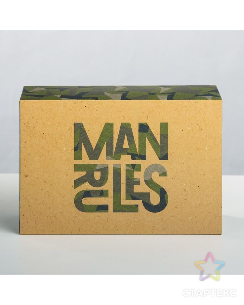 Складная коробка Man rules, 16 × 23 × 7,5 см арт. СМЛ-63000-1-СМЛ0003924794 2