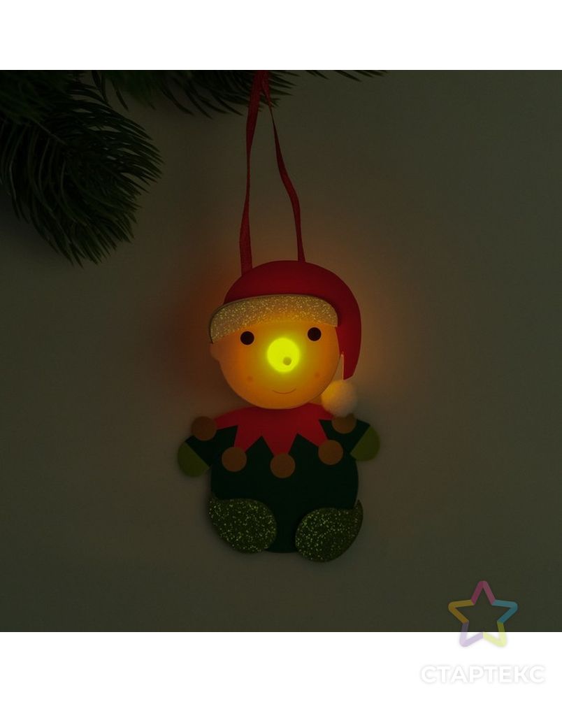 Набор для создания новогодней подвески со светом «Снеговик новогодний» арт. СМЛ-15984-1-СМЛ3925188