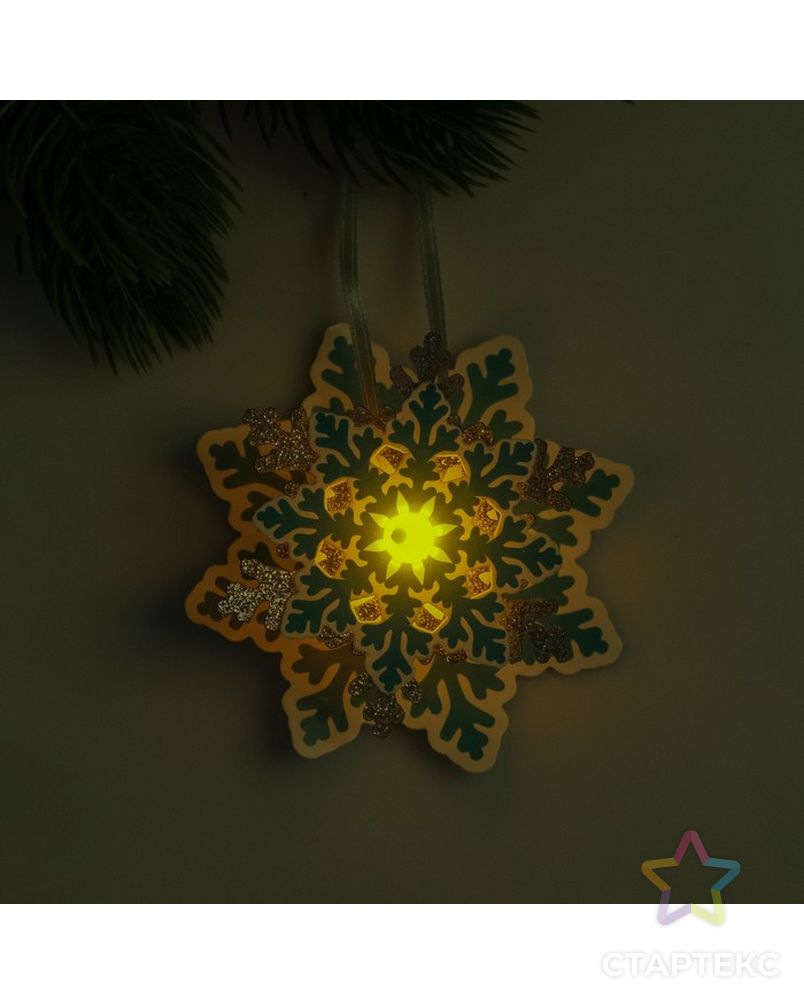 Набор для создания новогодней подвески со светом «Снежинка» арт. СМЛ-15987-1-СМЛ3925191 2