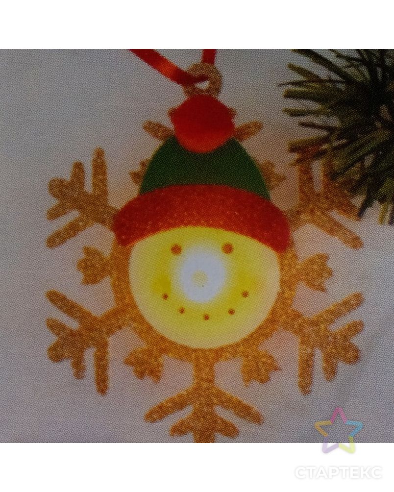 Набор для создания новогодней подвески со светом «Снеговик в шапочке» арт. СМЛ-15992-1-СМЛ3925196 3