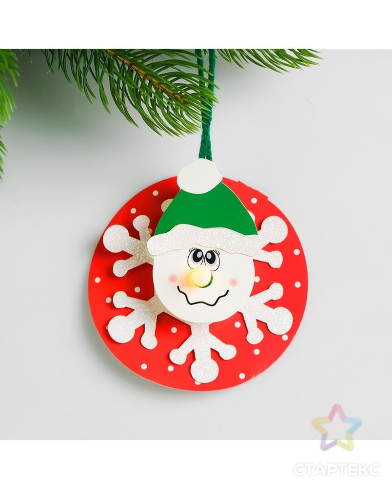 Набор для создания новогодней подвески со светом «Веселый снеговик» арт. СМЛ-15996-1-СМЛ3925200