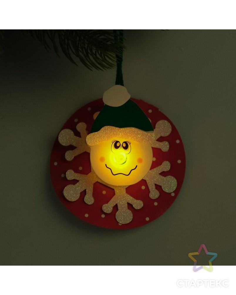 Набор для создания новогодней подвески со светом «Веселый снеговик» арт. СМЛ-15996-1-СМЛ3925200 2