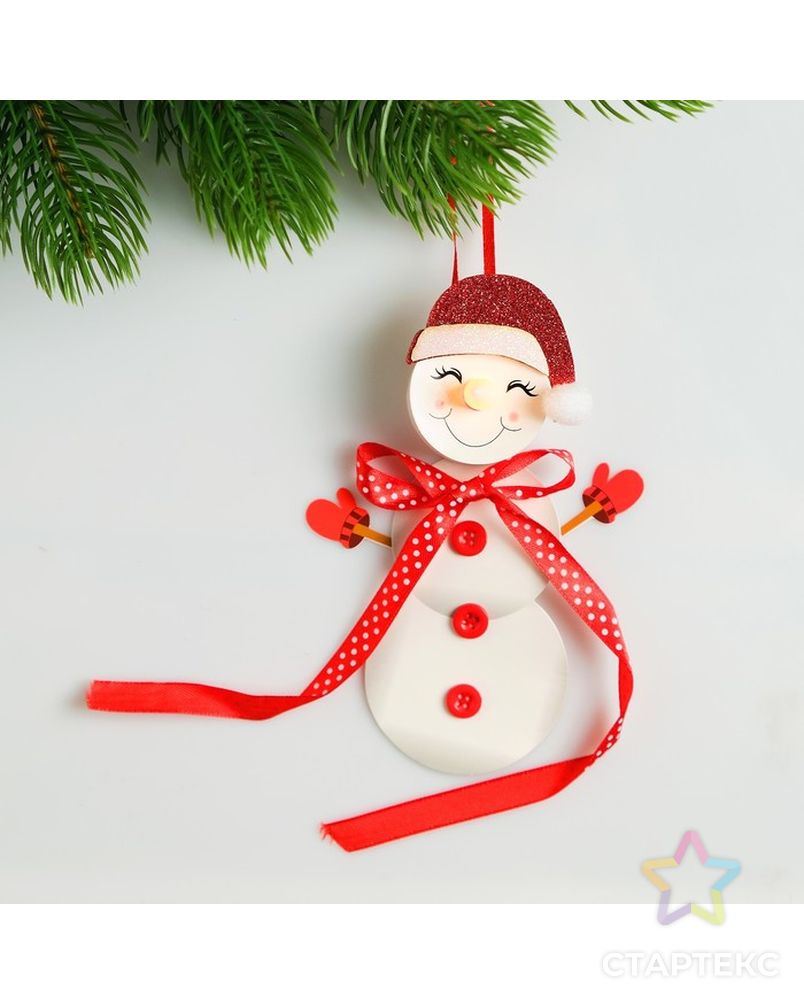 Набор для создания новогодней подвески со светом «Милый снеговичок» арт. СМЛ-15997-1-СМЛ3925201