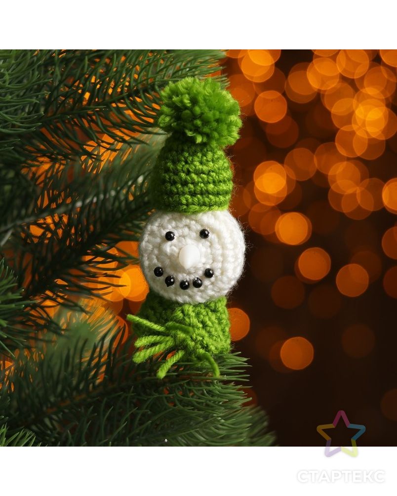 Набор для создания новогодней подвески со светом «Снеговичок в шапочке» арт. СМЛ-16005-1-СМЛ3925209