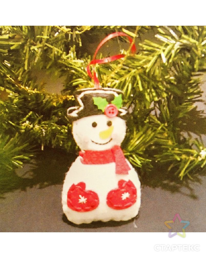 Набор для создания подвесной елочной игрушки из фетра «Снеговик в варежках» арт. СМЛ-16026-1-СМЛ3925230