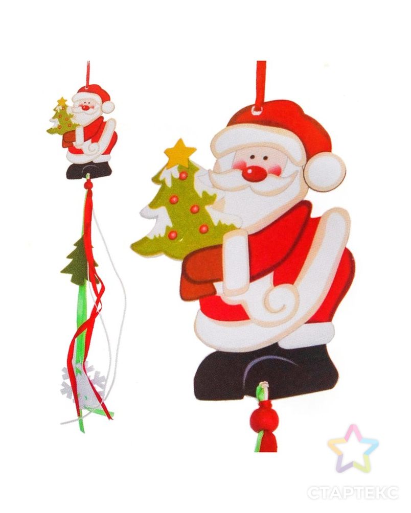Набор для создания новогодней подвески «Дед Мороз с елочкой» арт. СМЛ-16031-1-СМЛ3925235