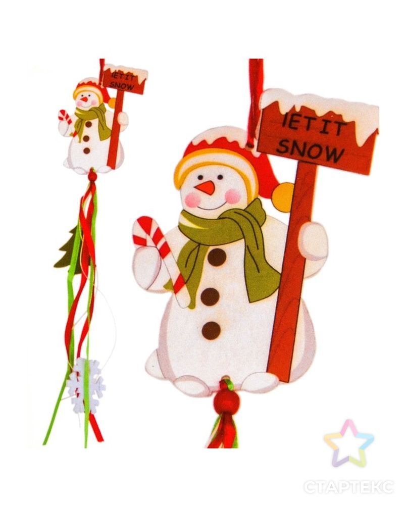 Набор для создания новогодней подвески «Снеговичок» арт. СМЛ-16032-1-СМЛ3925236