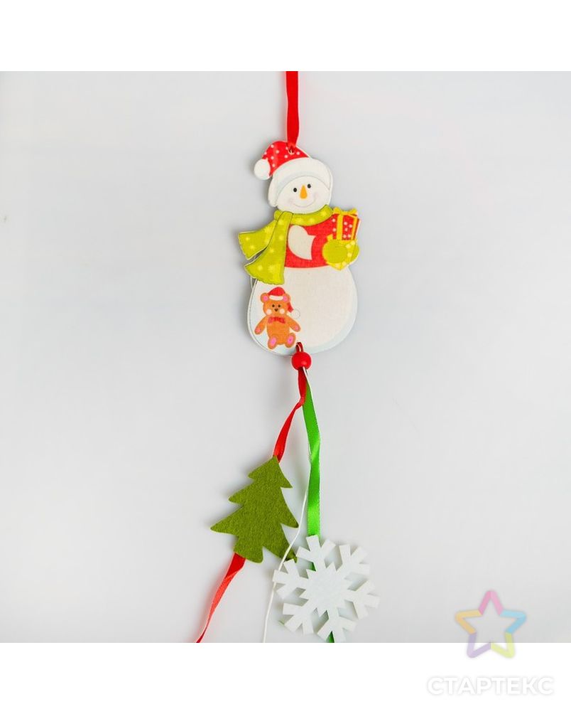 Набор для создания новогодней подвески «Снеговик с подарками» арт. СМЛ-16033-1-СМЛ3925237 2