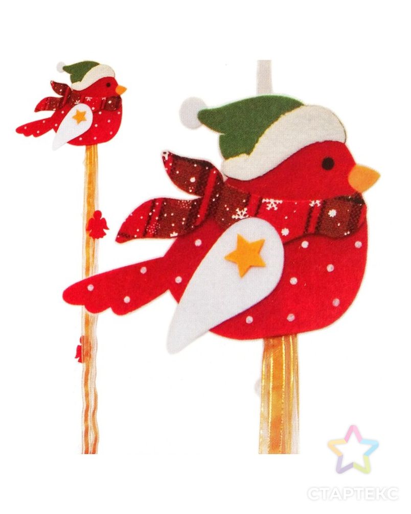 Набор для создания новогодней подвески «Птичка в шапочке» арт. СМЛ-16039-1-СМЛ3925243 1