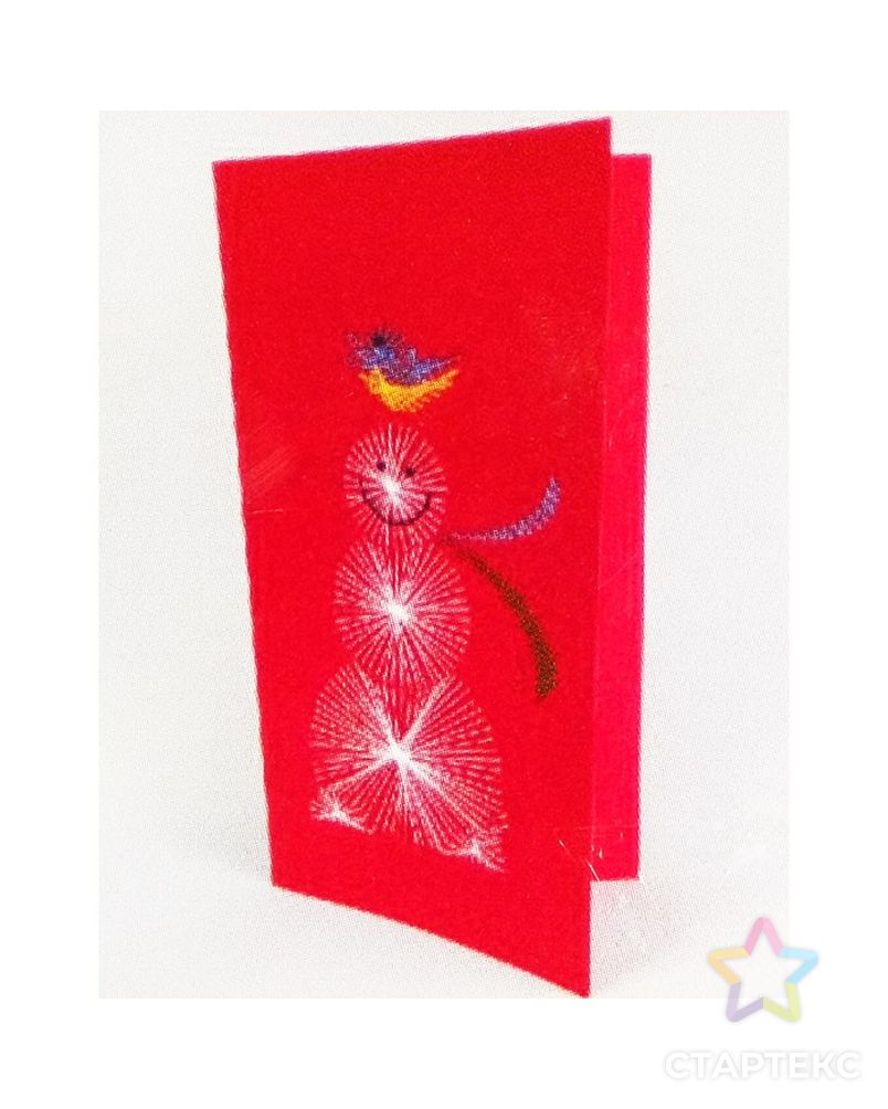 Набор для создания новогодней поздравительной открытки - изонить «Снеговик» арт. СМЛ-16074-1-СМЛ3925278 1