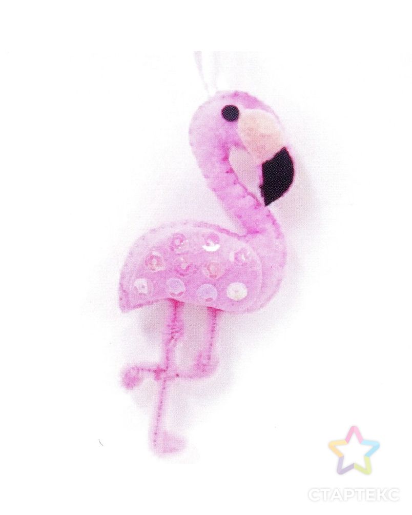 Набор для создания подвески из фетра «Фламинго с пайетками» арт. СМЛ-16093-1-СМЛ3925297 1