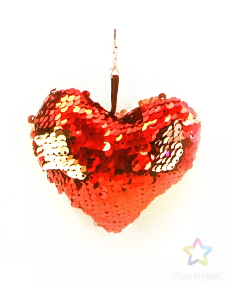 Набор для создания подвески из ткани с пайетками «Сердечко» арт. СМЛ-16104-1-СМЛ3925308 - рис. 1