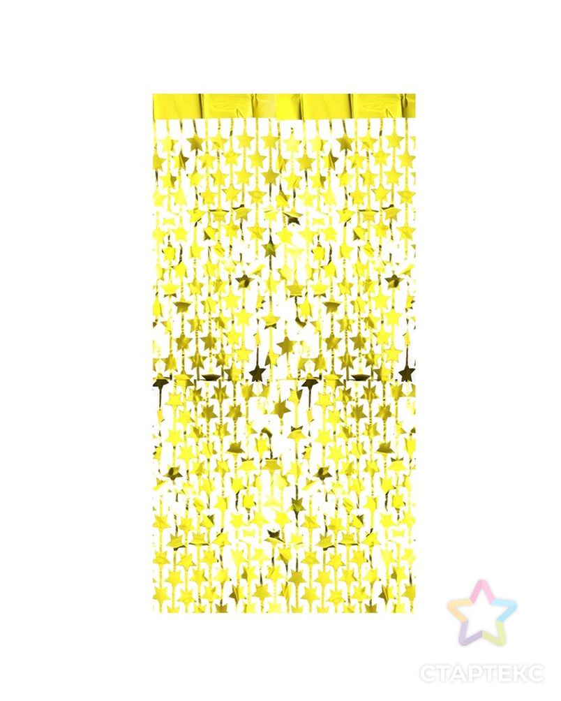 Праздничный занавес «Звёзды», 100х200 см, цвет золотой арт. СМЛ-62882-1-СМЛ0003930176 2