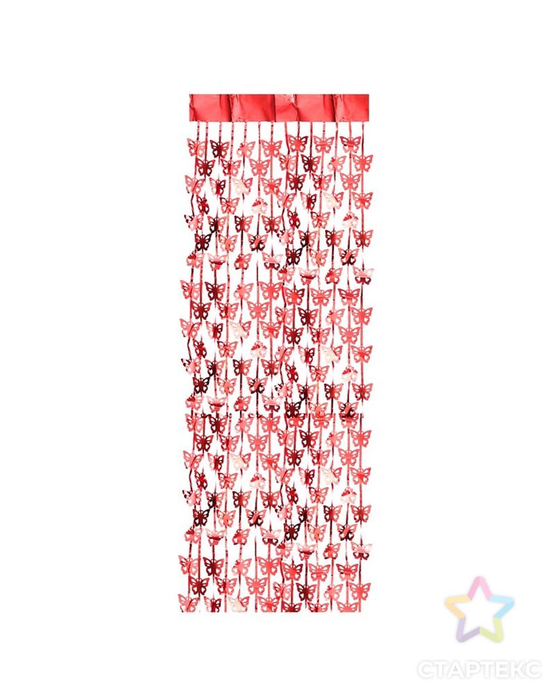 Праздничный занавес «Бабочки», 100х200 см, цвет красный арт. СМЛ-62884-1-СМЛ0003930178 2