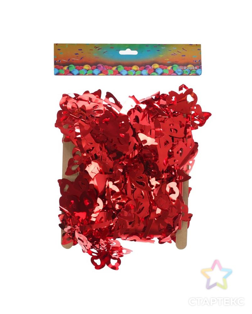Праздничный занавес «Бабочки», 100х200 см, цвет красный арт. СМЛ-62884-1-СМЛ0003930178 4