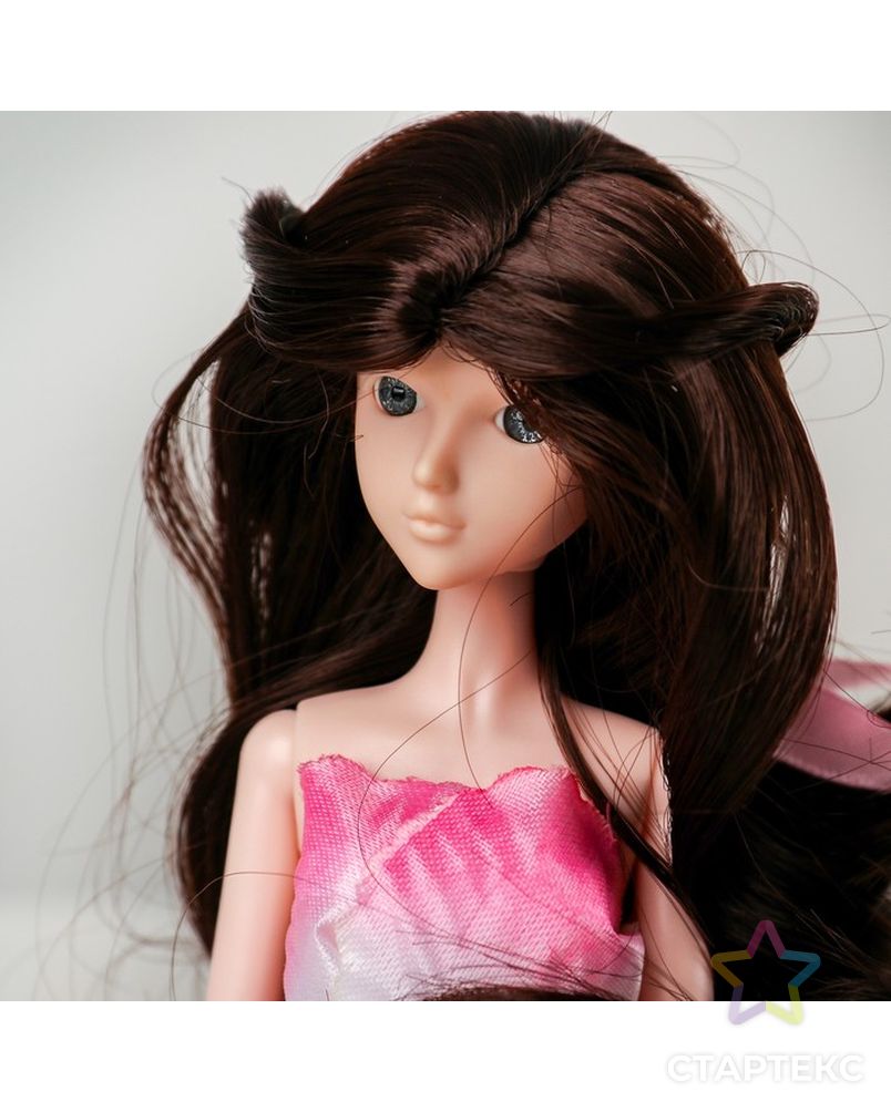 Волосы для кукол "Волнистые с хвостиком" размер маленький, цвет 4А арт. СМЛ-16161-1-СМЛ3934315 1