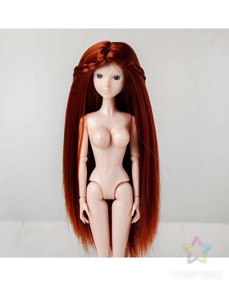 Волосы для кукол "Прямые с косичками" размер маленький, цвет 13 арт. СМЛ-16176-1-СМЛ3934330 2