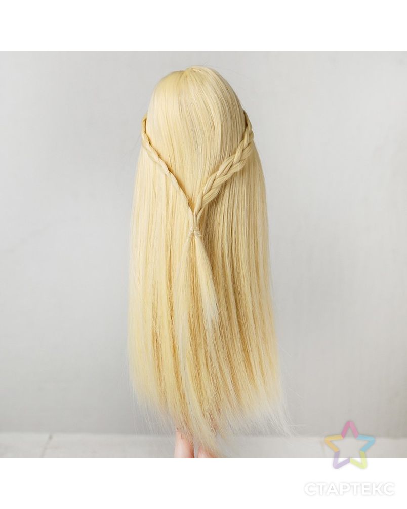Волосы для кукол "Прямые с косичками" размер маленький, цвет 613А арт. СМЛ-16177-1-СМЛ3934331
