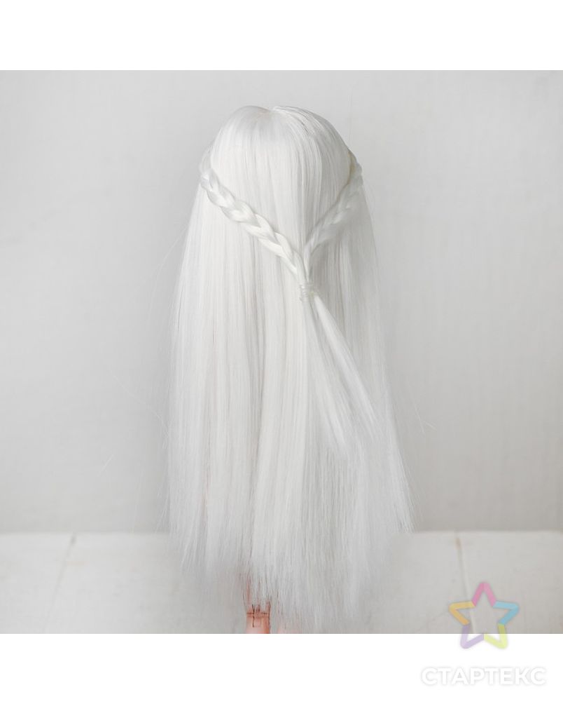 Волосы для кукол "Прямые с косичками" размер маленький, цвет 60 арт. СМЛ-16181-1-СМЛ3934335