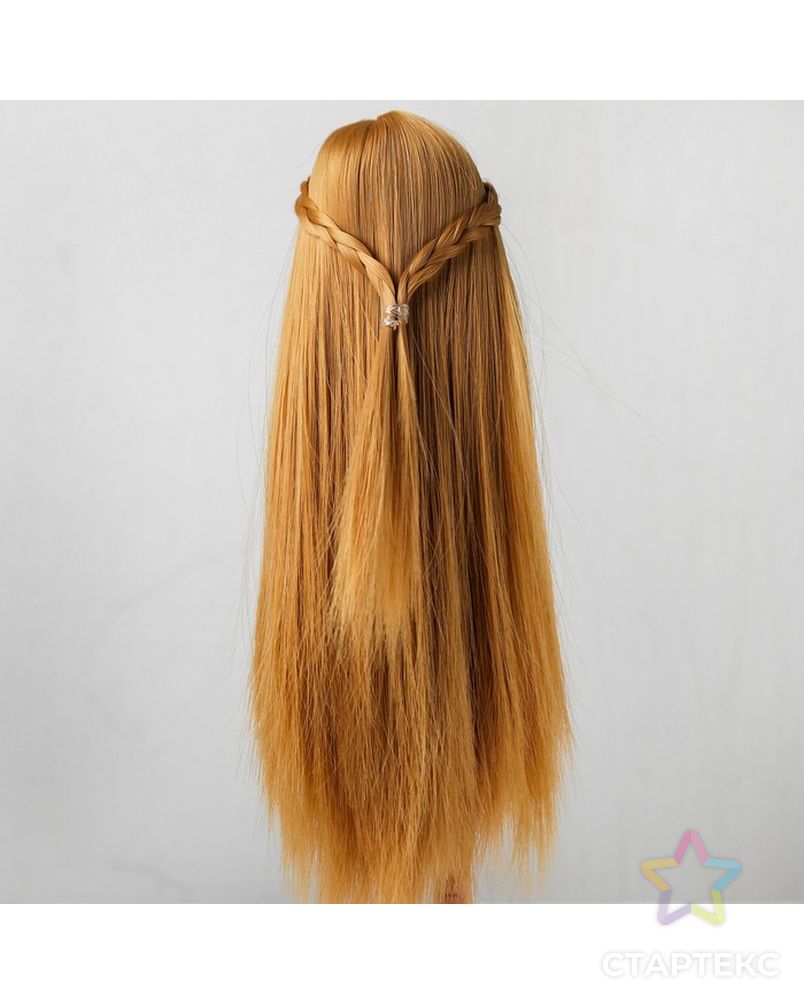 Волосы для кукол "Прямые с косичками" размер маленький, цвет 27 арт. СМЛ-16183-1-СМЛ3934337