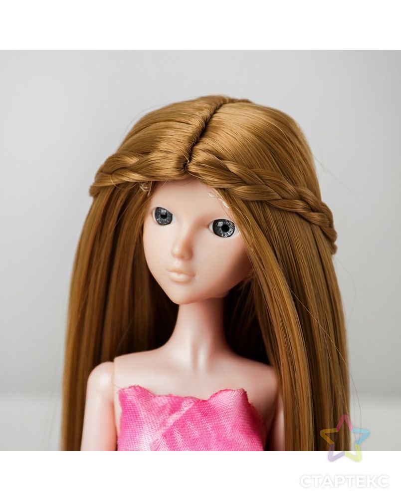 Волосы для кукол "Прямые с косичками" размер маленький, цвет 24 арт. СМЛ-16184-1-СМЛ3934338 1