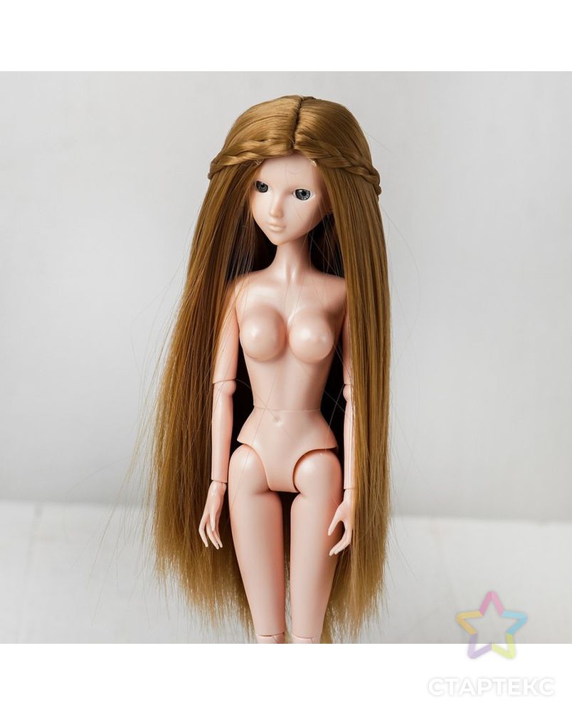 Волосы для кукол "Прямые с косичками" размер маленький, цвет 24 арт. СМЛ-16184-1-СМЛ3934338 2