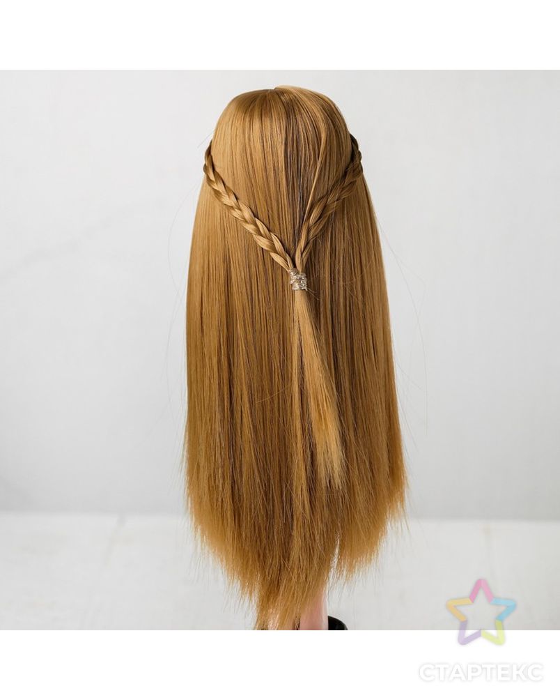Волосы для кукол "Прямые с косичками" размер маленький, цвет 24 арт. СМЛ-16184-1-СМЛ3934338