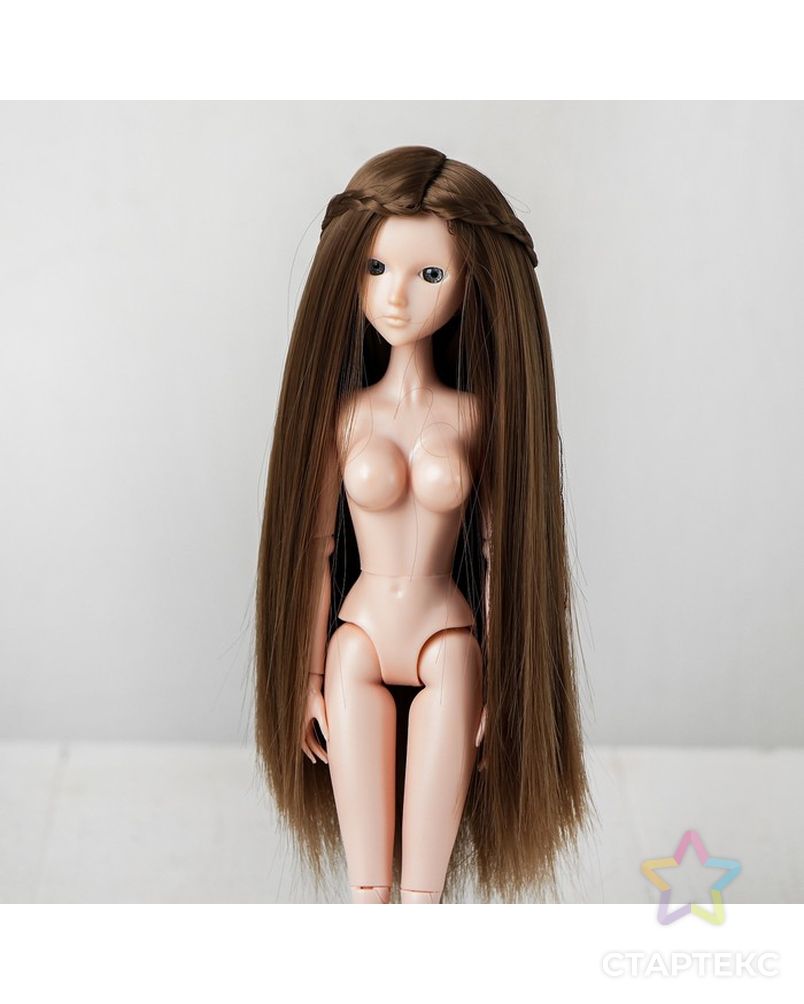 Волосы для кукол "Прямые с косичками" размер маленький, цвет 18Т арт. СМЛ-16185-1-СМЛ3934339 2