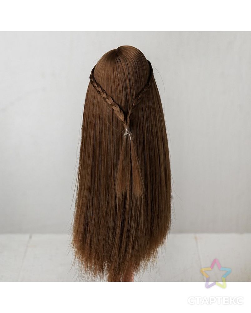 Волосы для кукол "Прямые с косичками" размер маленький, цвет 18Т арт. СМЛ-16185-1-СМЛ3934339 3