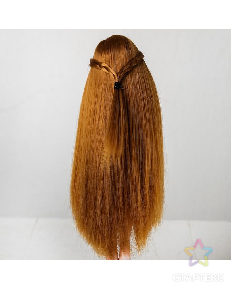Волосы для кукол "Прямые с косичками" размер маленький, цвет 16А арт. СМЛ-16186-1-СМЛ3934340 3