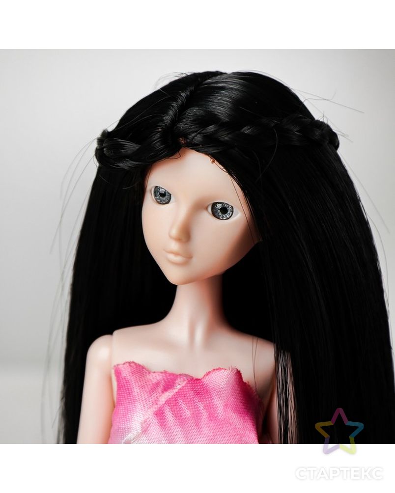 Волосы для кукол "Прямые с косичками" размер маленький, цвет 1 арт. СМЛ-16187-1-СМЛ3934341 1