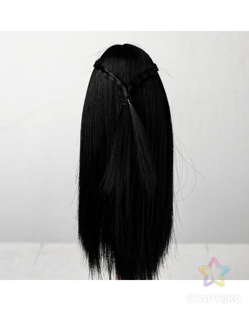 Волосы для кукол "Прямые с косичками" размер маленький, цвет 1 арт. СМЛ-16187-1-СМЛ3934341 3