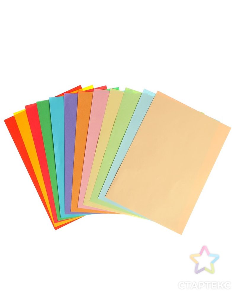 Бумага цветная А4, 24 листа, 12 цветов "Для офисной техники", 80 г/м² арт. СМЛ-174454-1-СМЛ0003947561 3