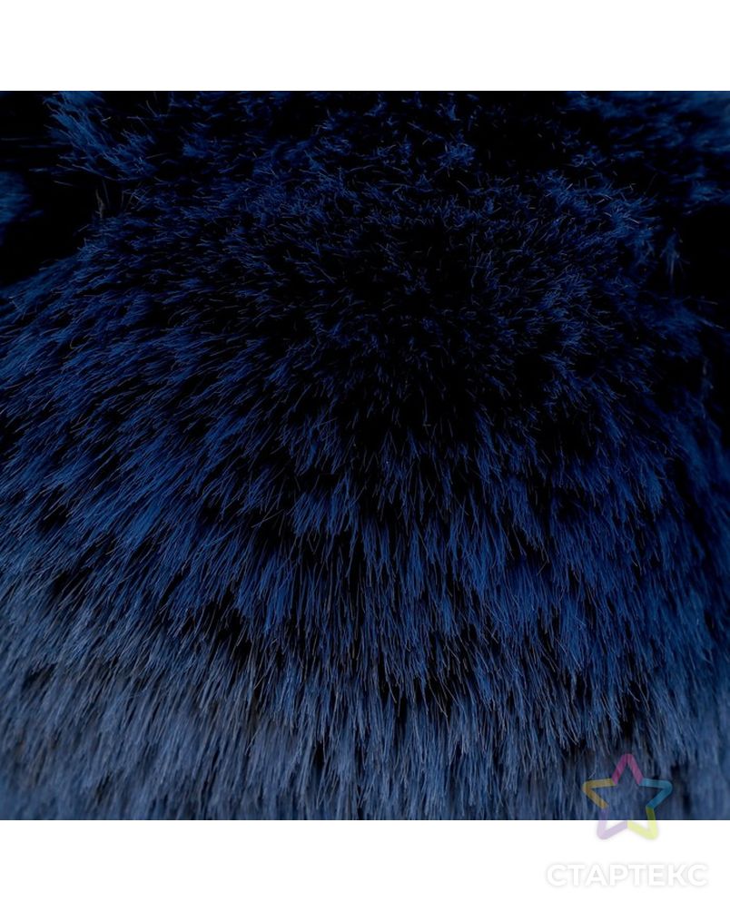Помпон искусственный мех "Черный с синими кончиками" д.9 см арт. СМЛ-16434-1-СМЛ3950332