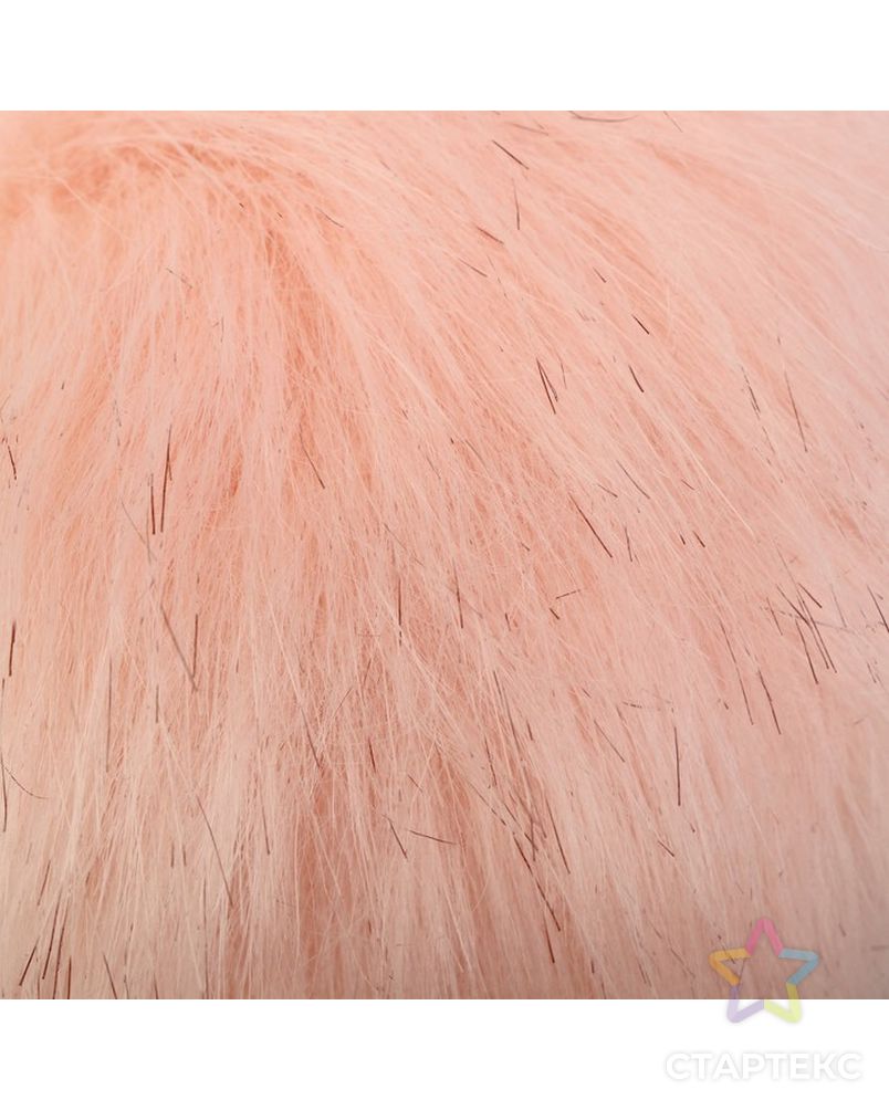 Помпон искусственный мех "Розовая пастила с черными кончиками" д.13 см арт. СМЛ-16450-1-СМЛ3950353