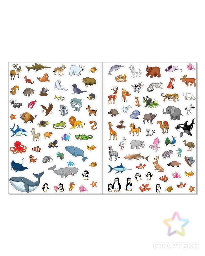 Наклейки многоразовые «Животные со всего света», формат А4 арт. СМЛ-205142-1-СМЛ0003950977 3