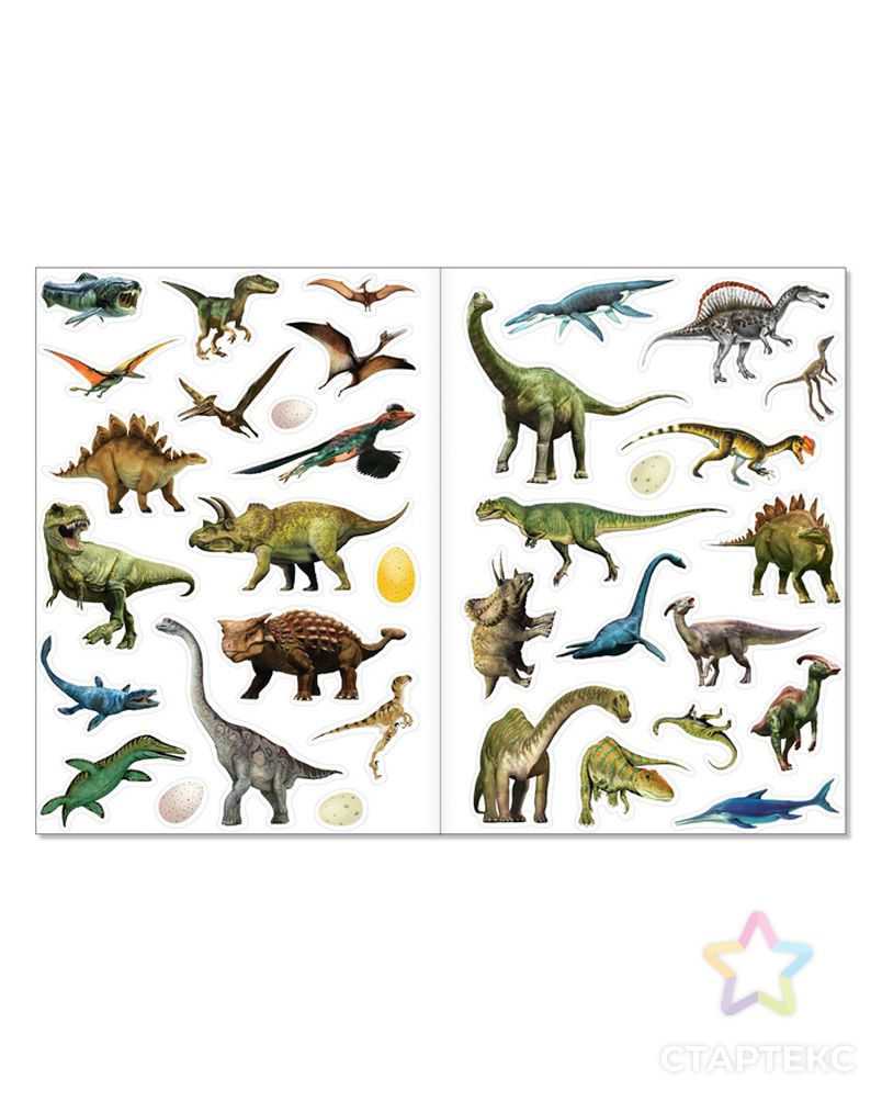 Наклейки многоразовые «Динозавры», формат А4 арт. СМЛ-205134-1-СМЛ0003950984 3