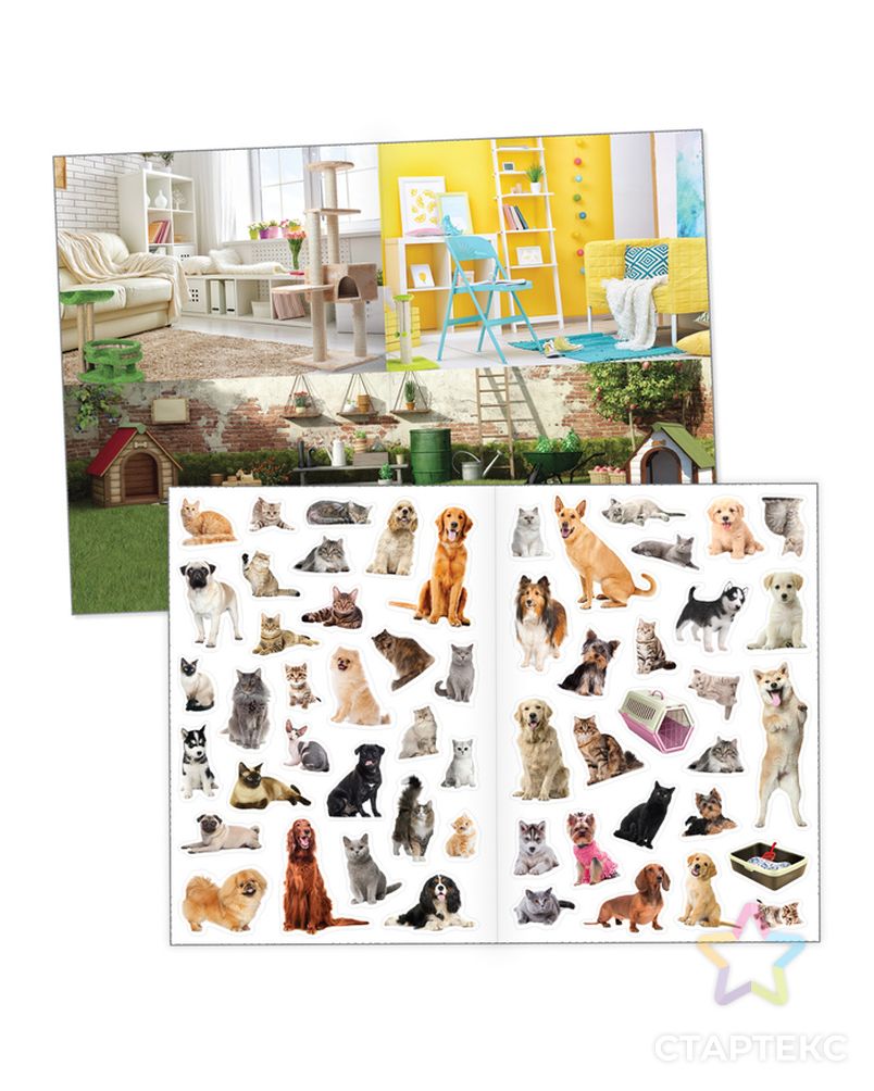 Наклейки многоразовые «Кошки и собаки», формат А4 арт. СМЛ-205152-1-СМЛ0003950985 2