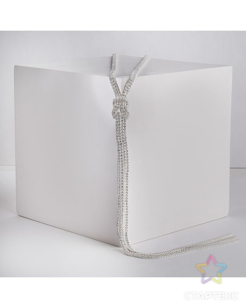 Набор 2 предмета: серьги, кулон "Элегентность" жгут, цвет белый в серебре, 42 см арт. СМЛ-29159-1-СМЛ3952601 2