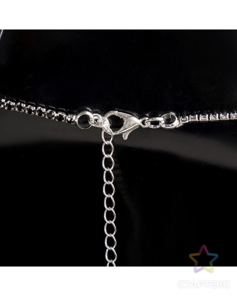 Набор 2 предмета: серьги, колье "Феникс" вуаль, цвет чёрный в серебре арт. СМЛ-16478-1-СМЛ3953473 2