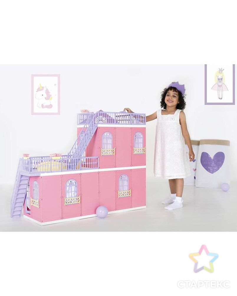 Коттедж двухэтажный для кукол «Маленькая принцесса» арт. СМЛ-61553-1-СМЛ0003971252 2