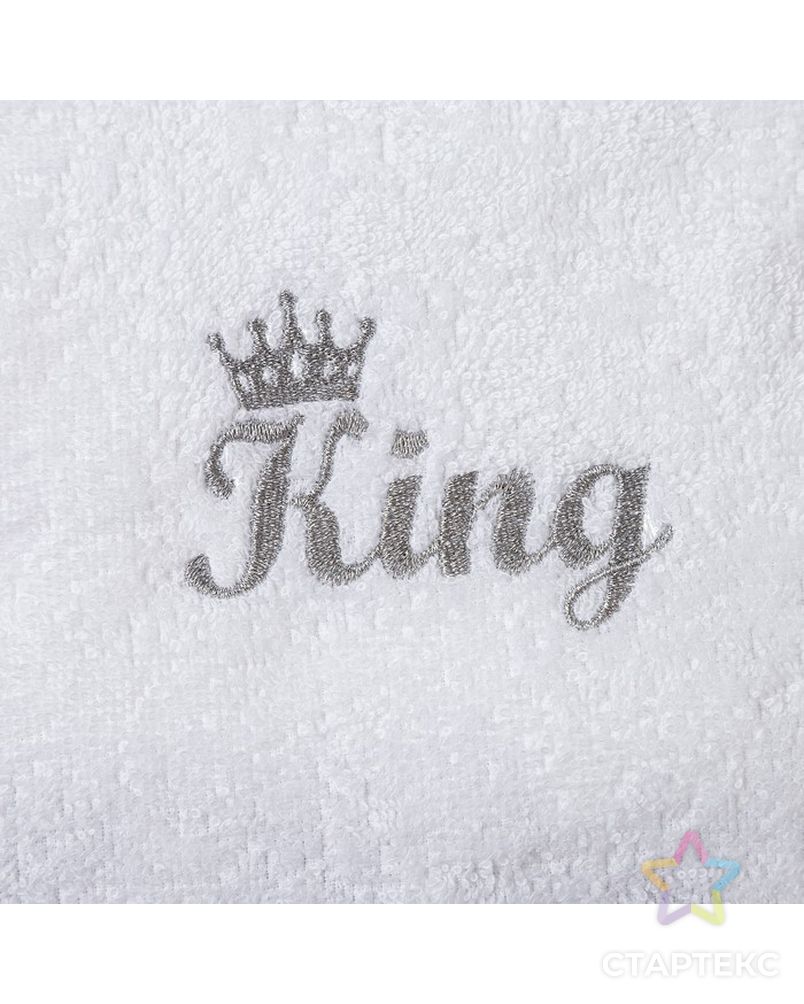 Полотенце махровое Этель «King» 30×60 см белый, 100% хлопок, 340 г/м² арт. СМЛ-17334-1-СМЛ3990125