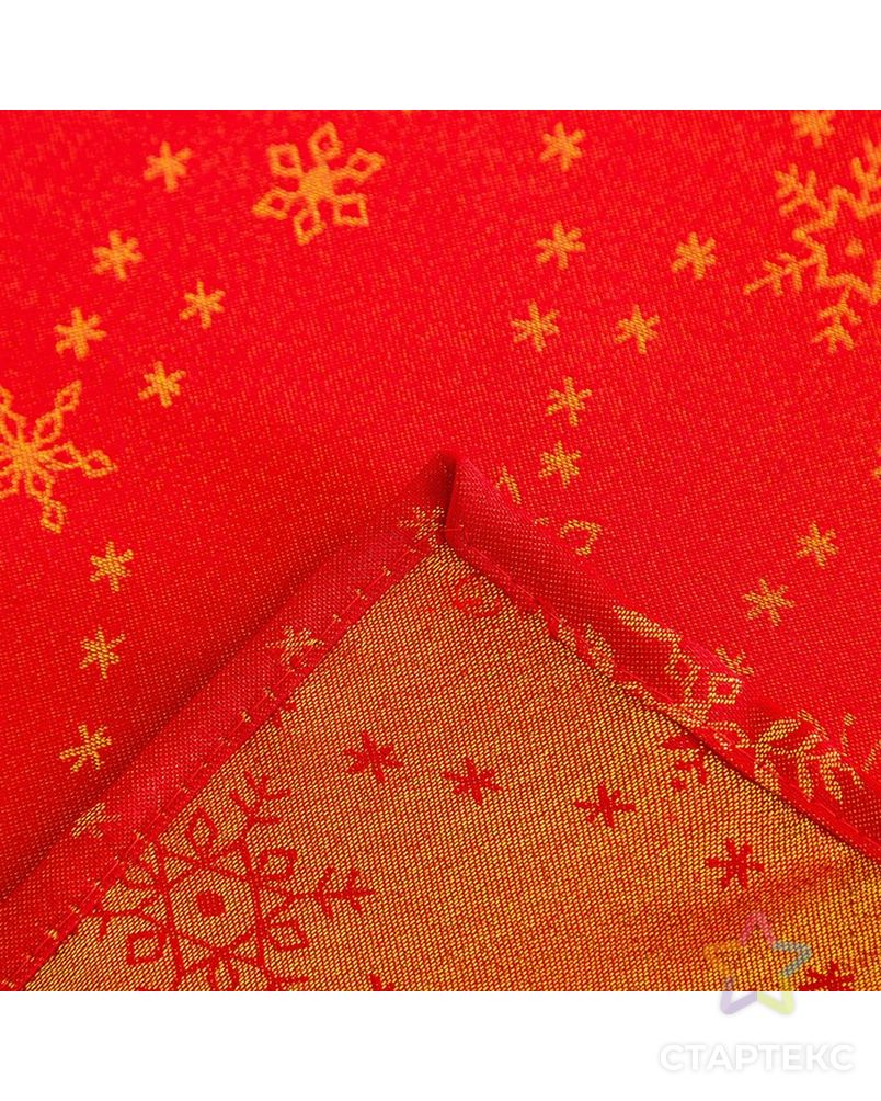 Скатерть Доляна «Снежинки» цвет красный, 150×180 см, 115 ± 10 г/м², 100% п/э арт. СМЛ-23377-1-СМЛ3997195 6