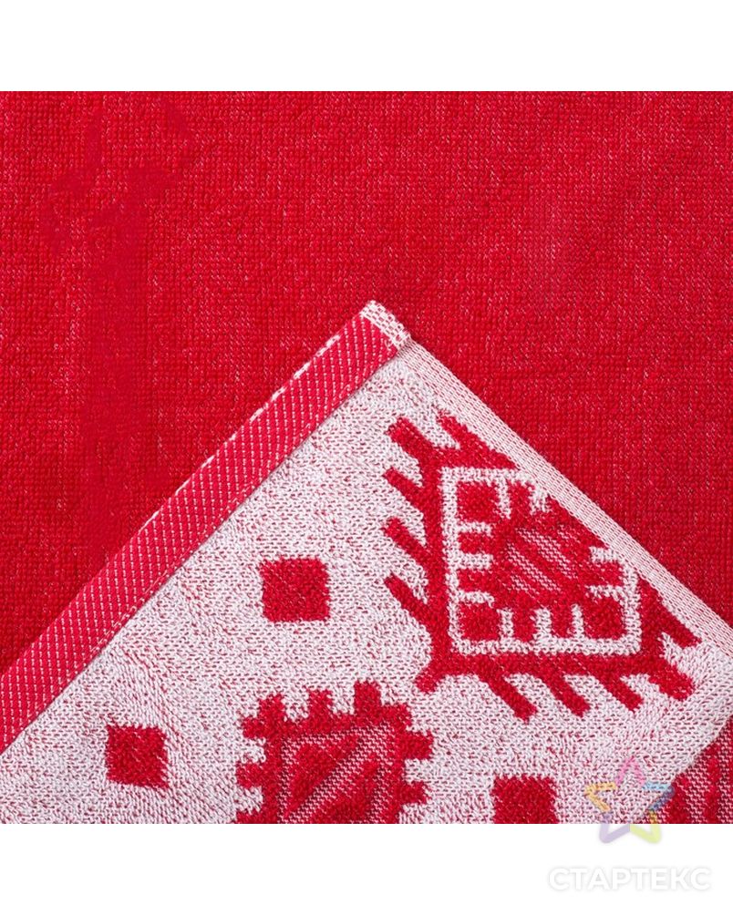 Полотенце махровое Узор, цвет красный, размер 75х150 см,100 % хлопок арт. СМЛ-17409-1-СМЛ3997215