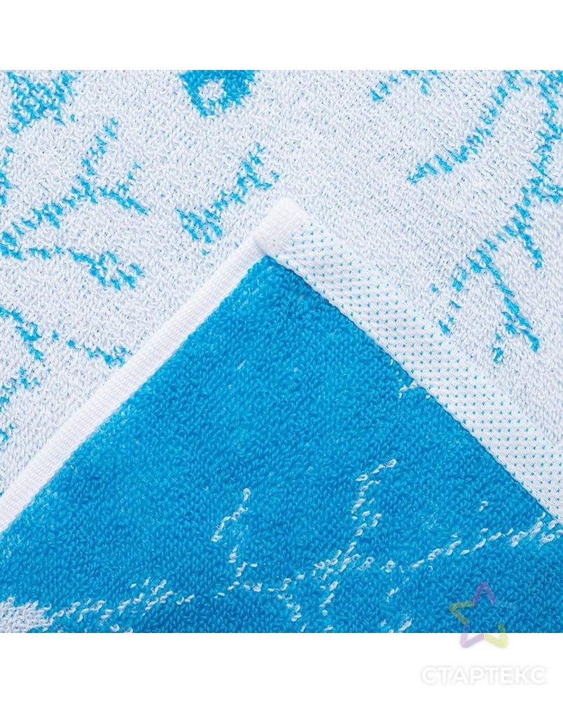 Полотенце махровое Снегири, цвет бирюзовый, размер 50х90 см, 100 % хлопок арт. СМЛ-17412-1-СМЛ3997219