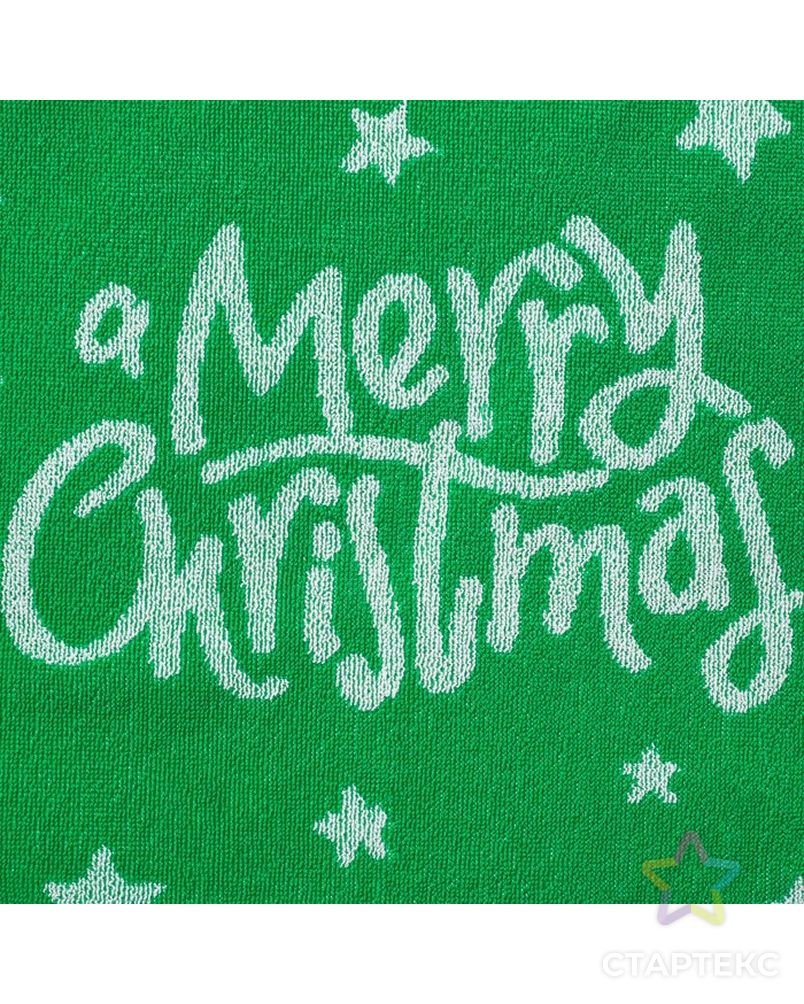 Полотенце махровое Merry Christmas 3, цвет зелёный, размер 50х30 см, 100 % хлопок арт. СМЛ-17416-1-СМЛ3997223 2