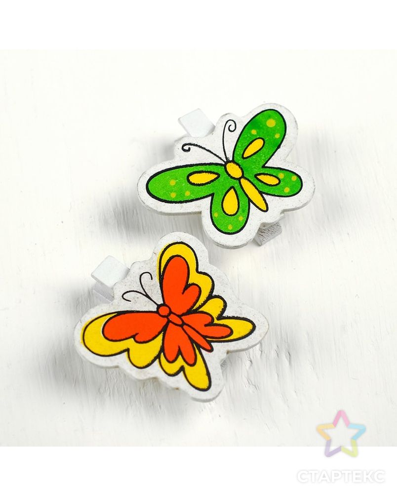Набор декоративных прищепок "Бабочки" 1×12×13 см арт. СМЛ-17593-1-СМЛ4002532 3