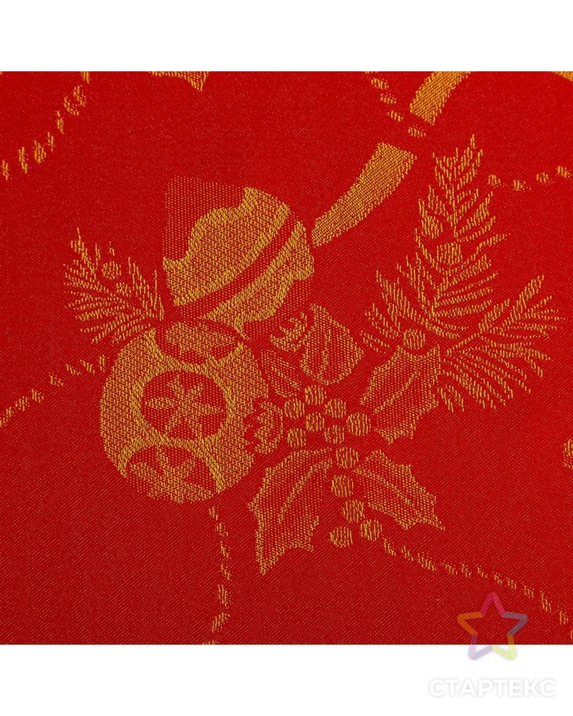 Скатерть Доляна «Счастливый Новый год» цвет красный, 150×220 см, 115 ± 10 г/м², 100% п/э арт. СМЛ-23376-4-СМЛ4002909 5