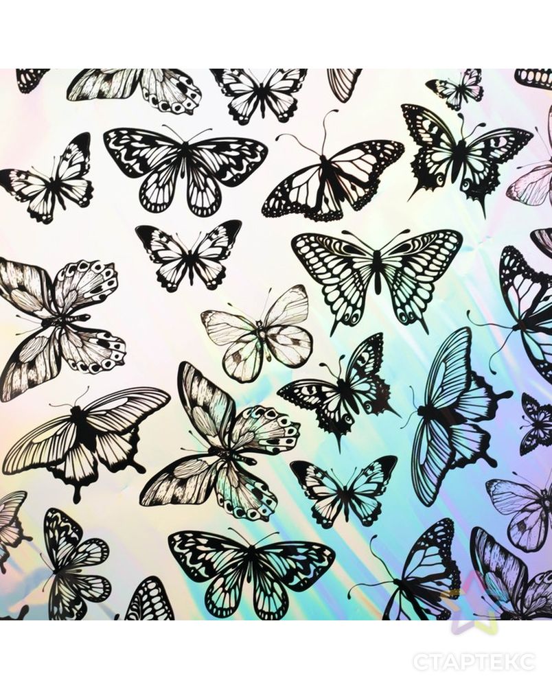 Плёнка упаковочная с голографией «Бабочки», 100 × 70 см арт. СМЛ-66084-1-СМЛ0004005172 3